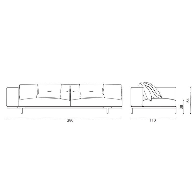 Ethimo COSTIERA XL Sofa Endelement Rechts